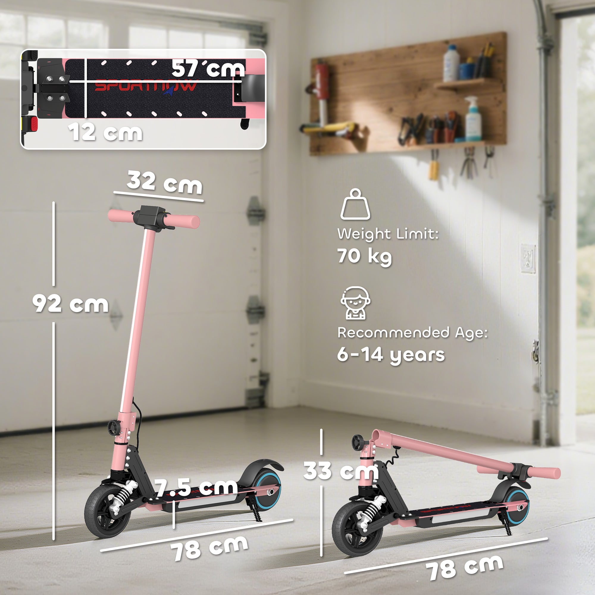 SPORTNOW Kids Electric Scooter with Suspension