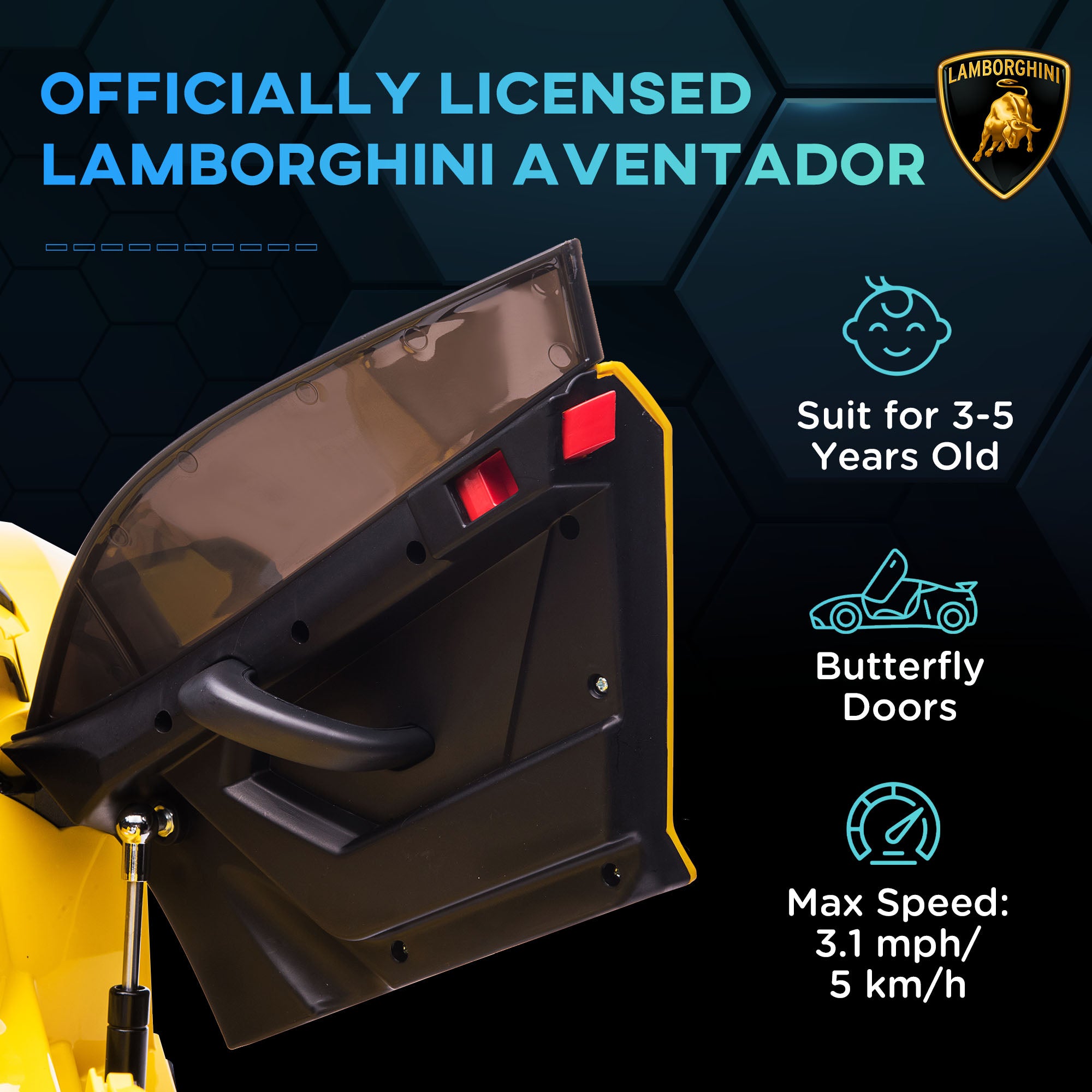 HOMCOM Lamborghini 12V Kids Ride-On Car