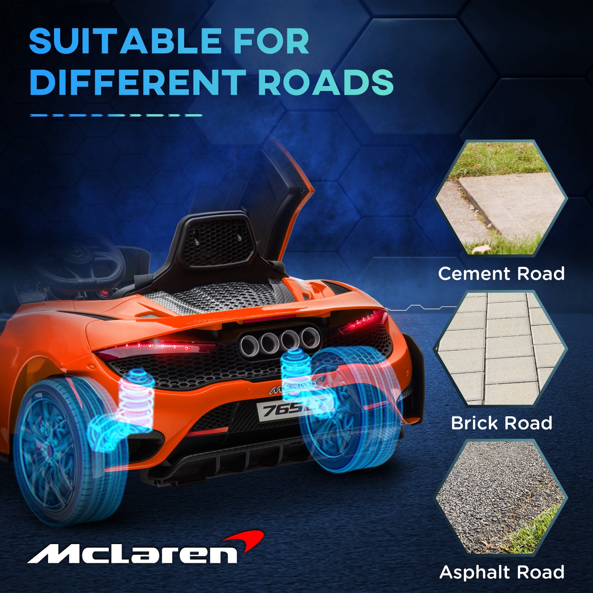 AIYAPLAY McLaren 765LT 12V Kids Ride-On Car