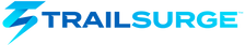 Logo for TrailSurge featuring a stylized blue lightning bolt and the text: TRAILSURGE Electric Bikes | Electric Scooters | Electric Dirt Bikes in bold blue letters.