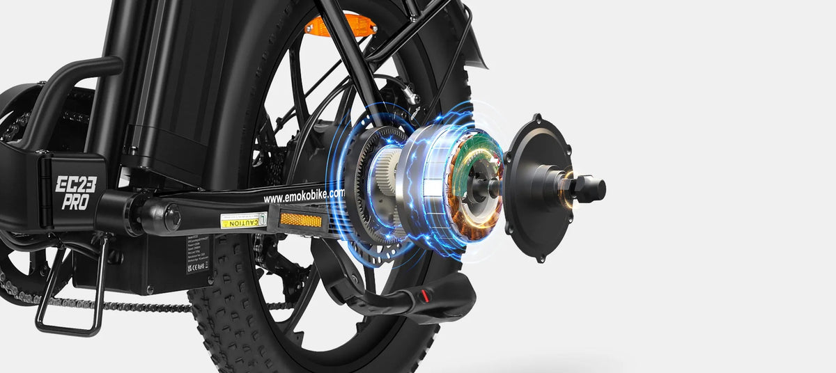 Emoko EC23 Pro rear hub motor detail