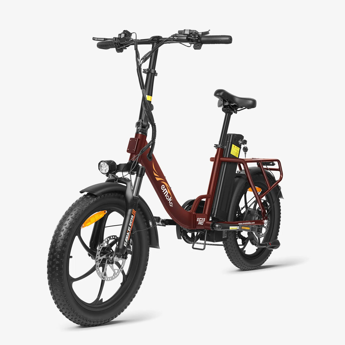 Emoko EC23 Pro electric bike wine red angle view