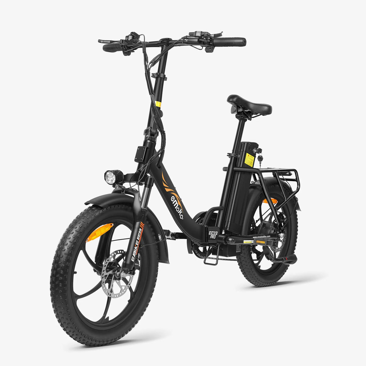 Emoko EC23 Pro electric bike black angle view