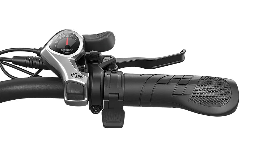 Emoko EC27 Pro Shimano gear shifter and control detail