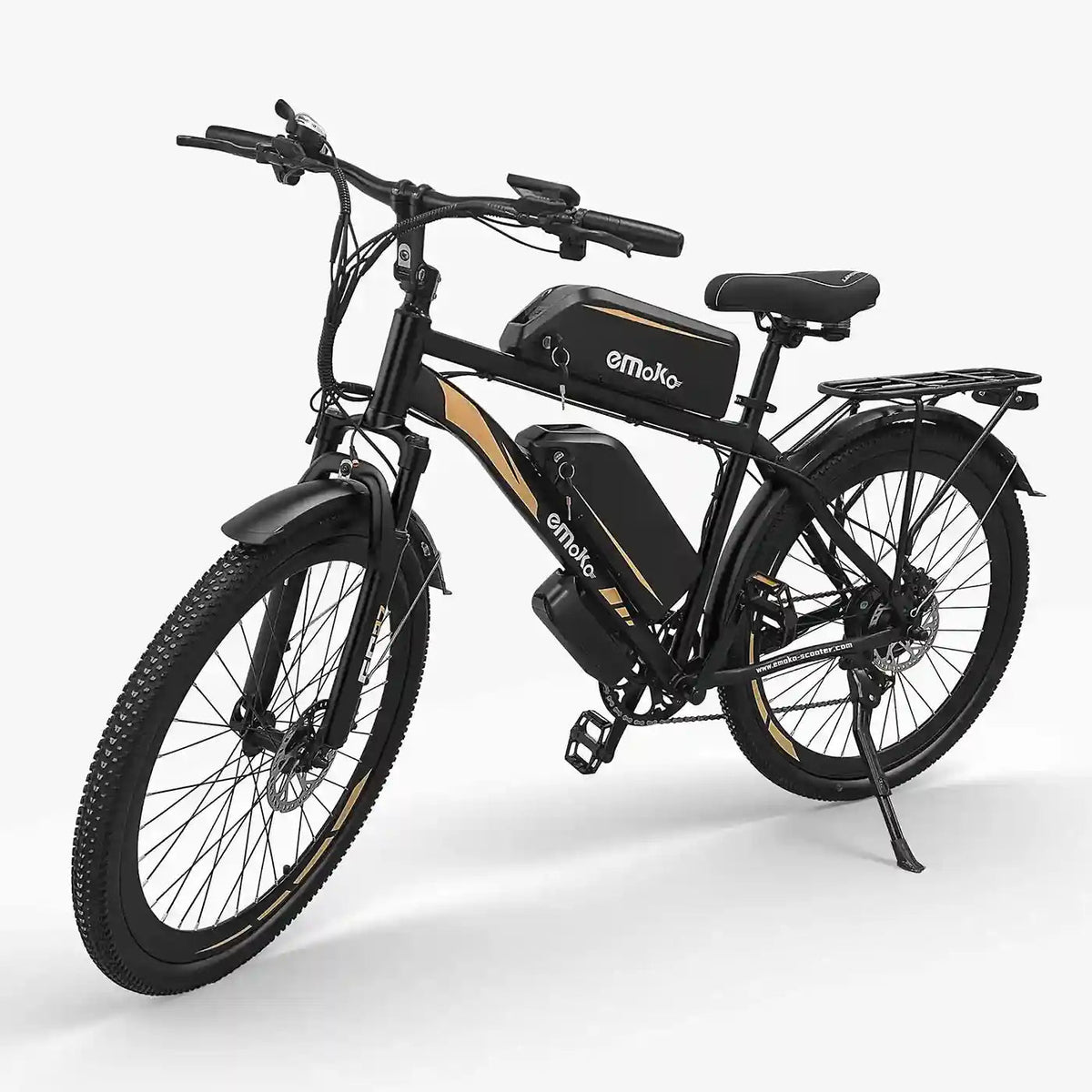 Emoko EC27 Pro dual battery electric bike front angle