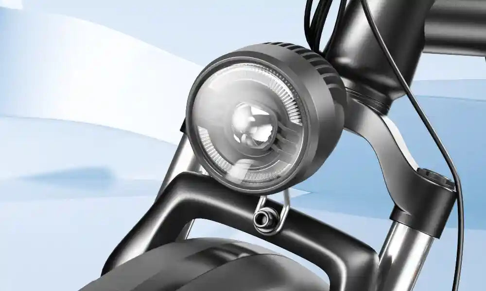 Emoko C99 electric bike LED headlight close-up