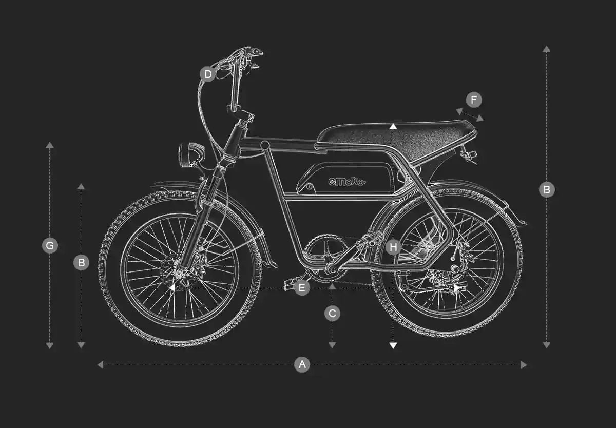 Emoko C99 electric bike dimensions and geometry