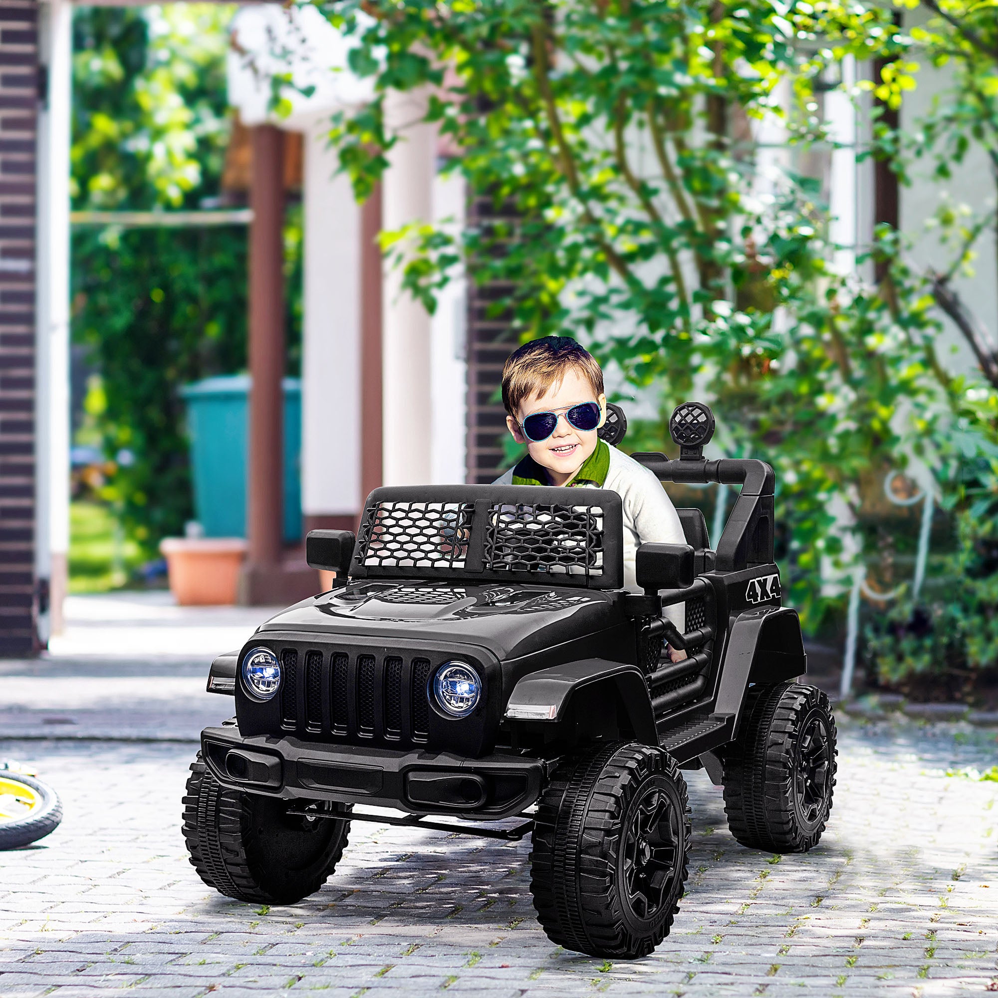 HOMCOM 12V Kids Off-Road Ride-On Car / Truck - Black