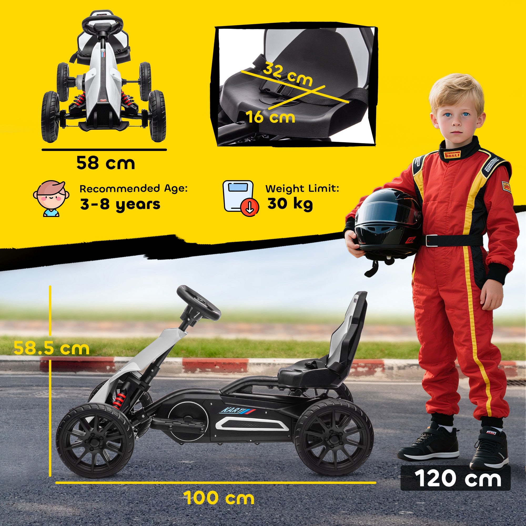 HOMCOM 12V Kids Electric Go-Kart - Pink