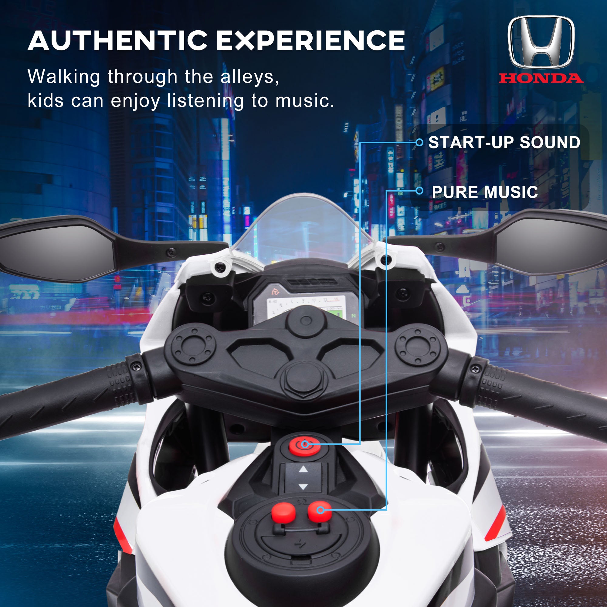 HOMCOM Honda 6V Kids Electric Motorbike