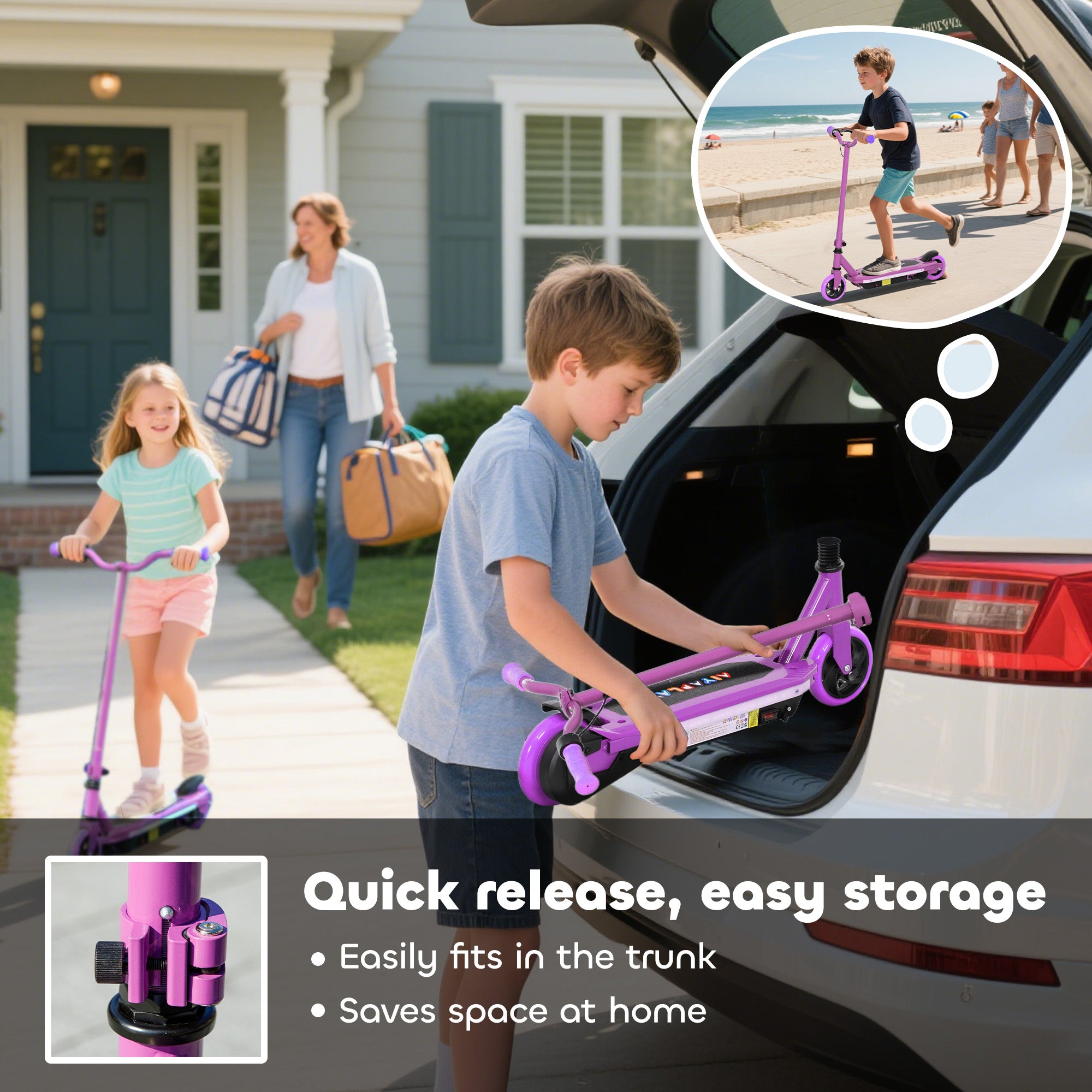 AIYAPLAY Kids Electric Scooter 6-14