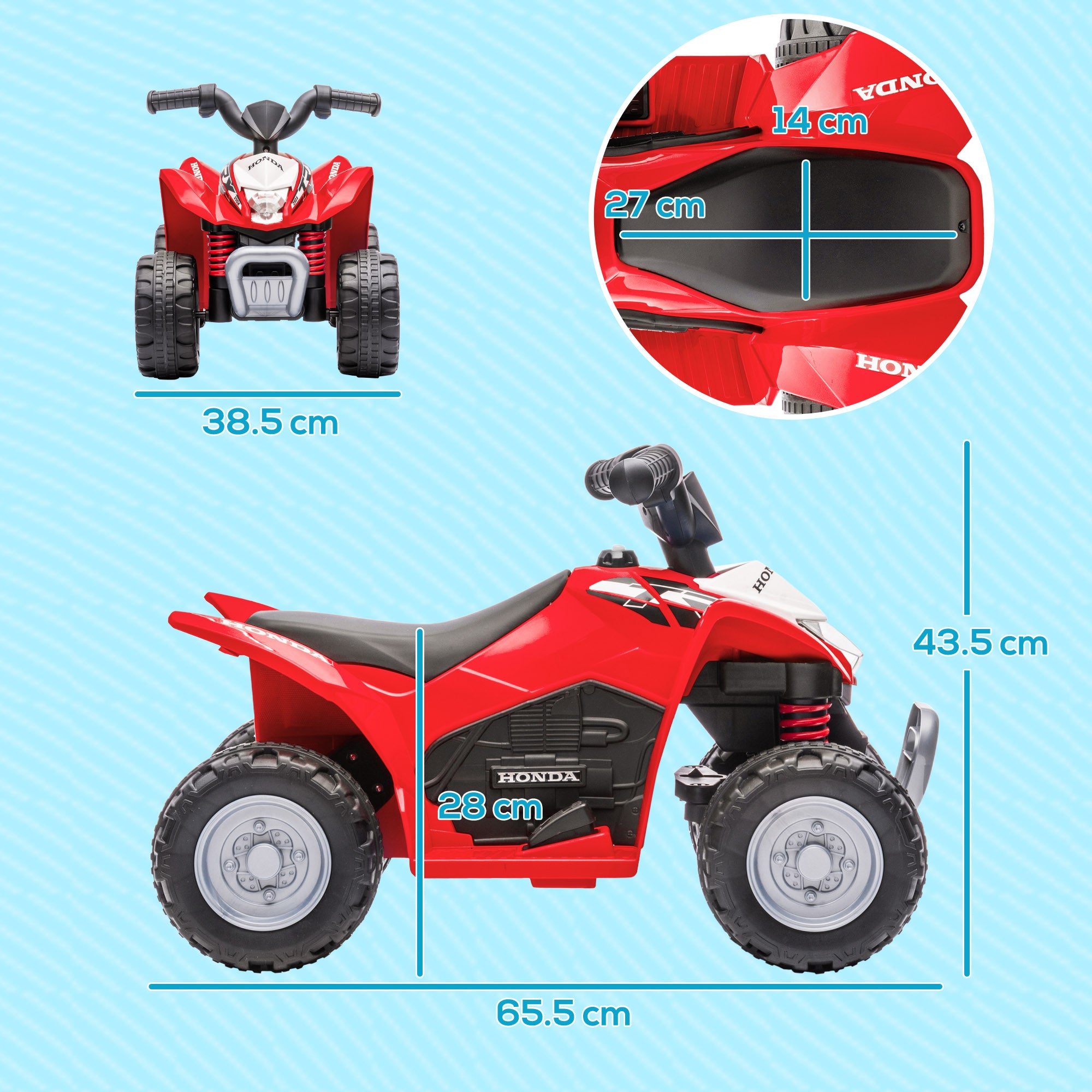 AIYAPLAY Honda 6V Kids Electric Quad Bike