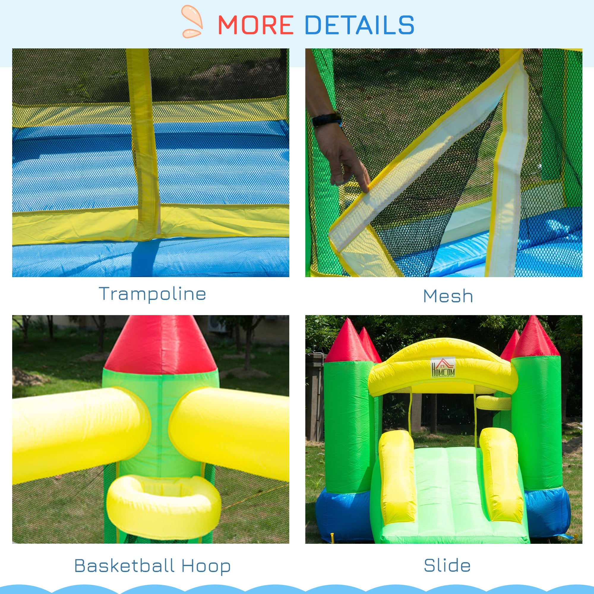 HOMCOM Inflatable Bouncy Castle