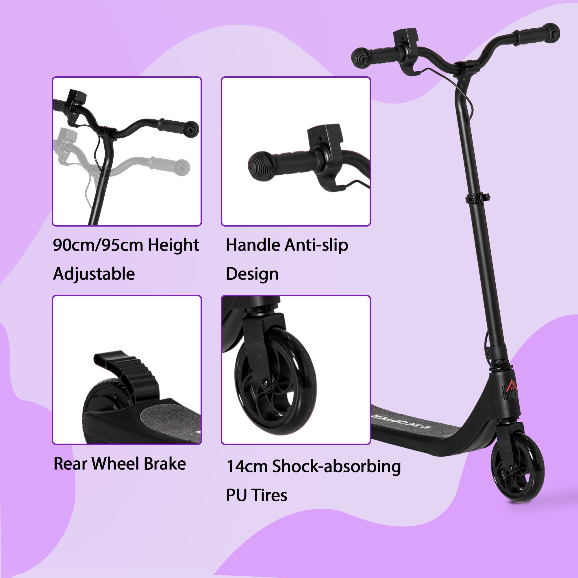 HOMCOM Kids Electric Scooter Adjustable Height