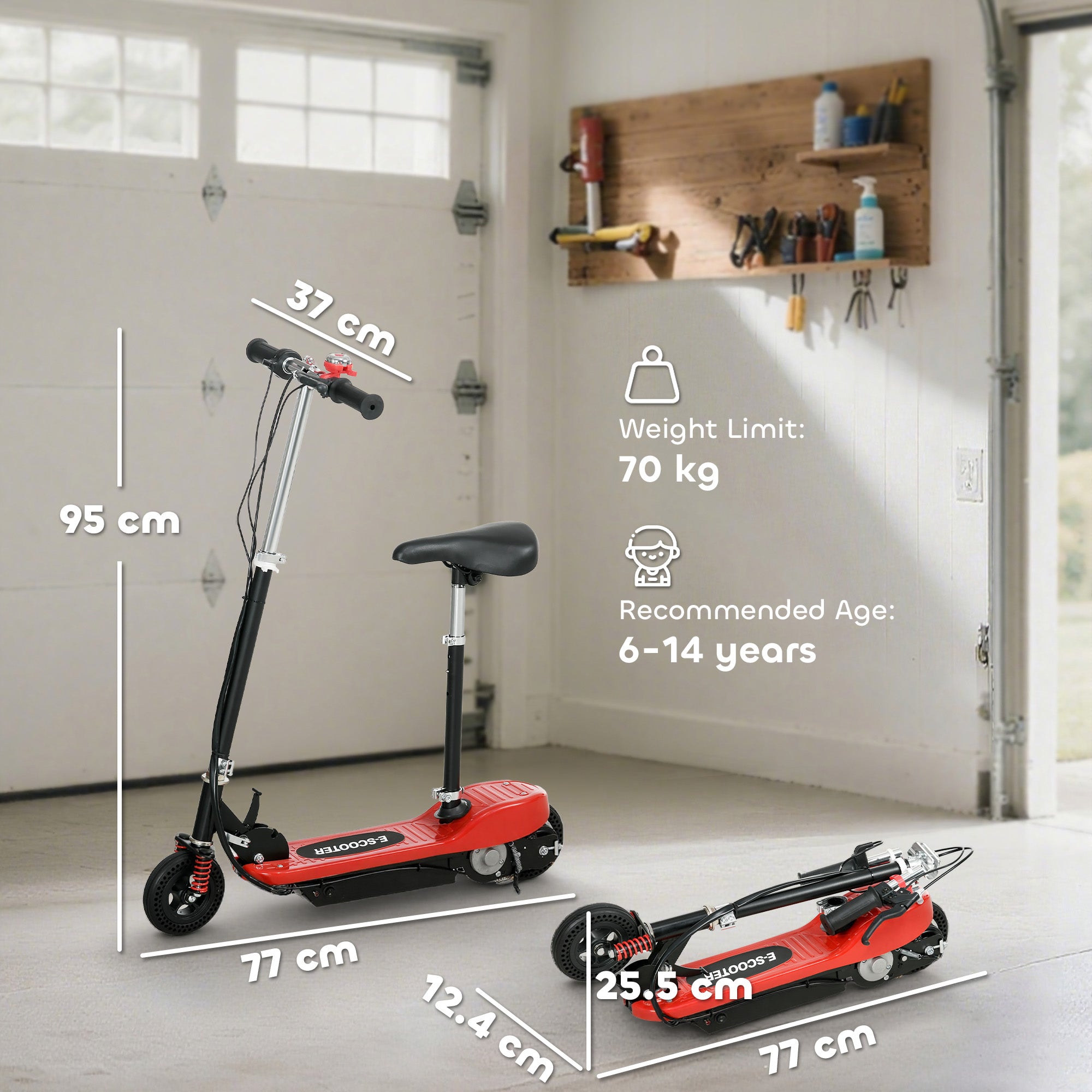 HOMCOM Kids Electric Scooter 15km/h