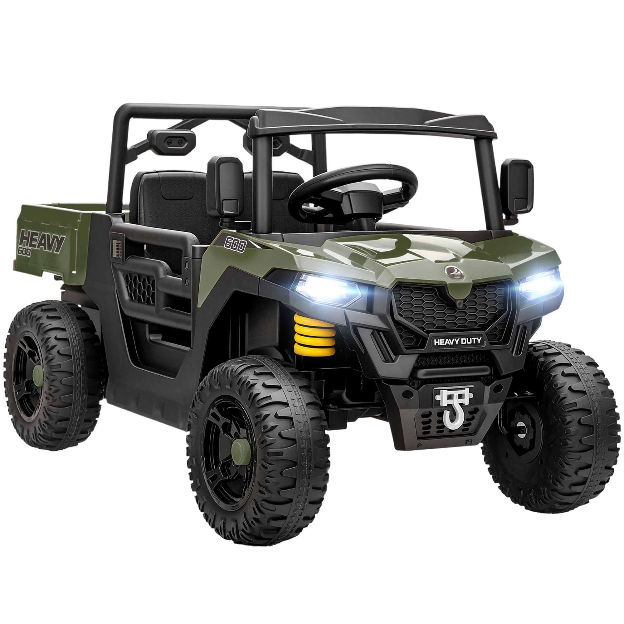 AIYAPLAY 12V Kids UTV Ride-On with Dump Bed