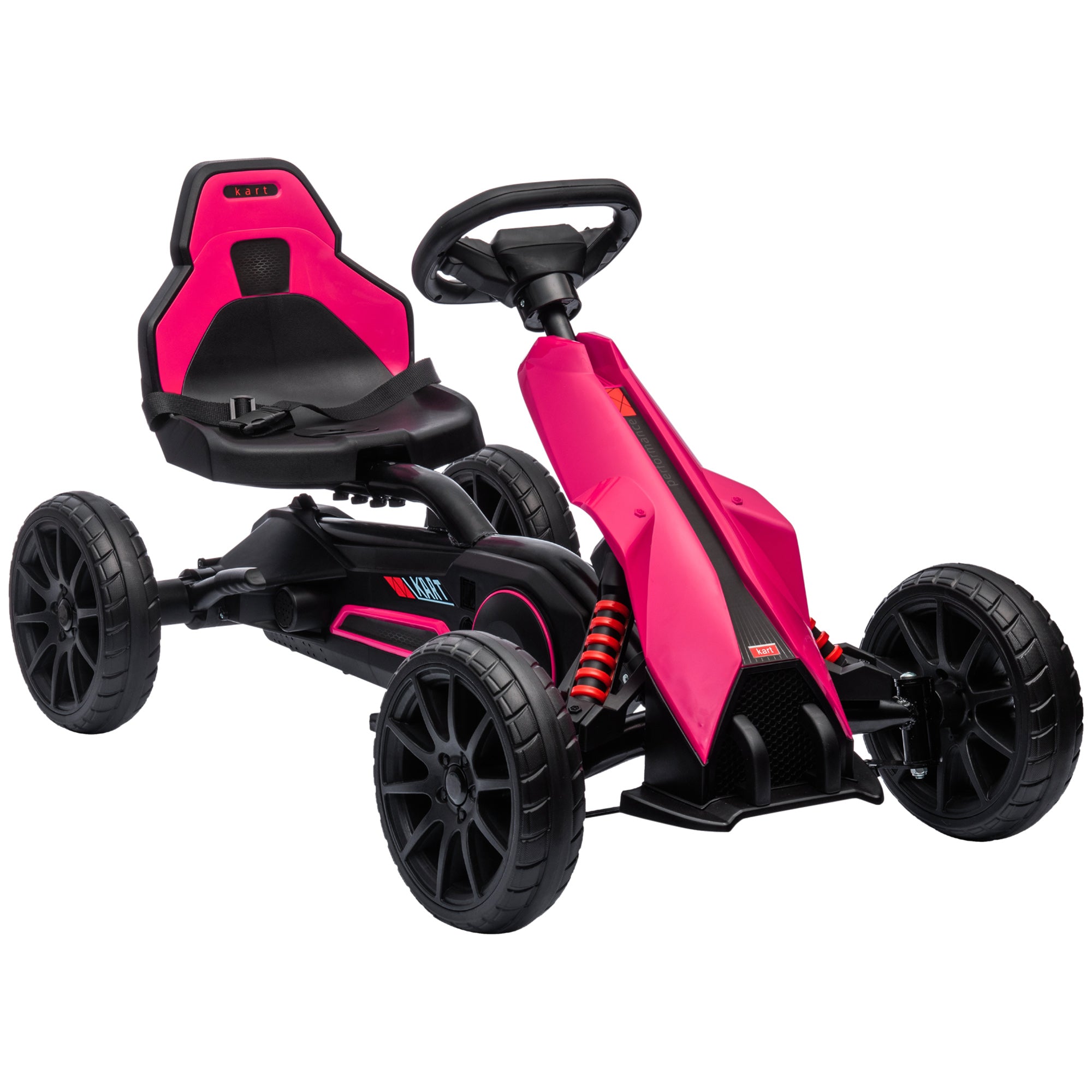 HOMCOM Kids Go Kart Adjustable Seat Handbrake