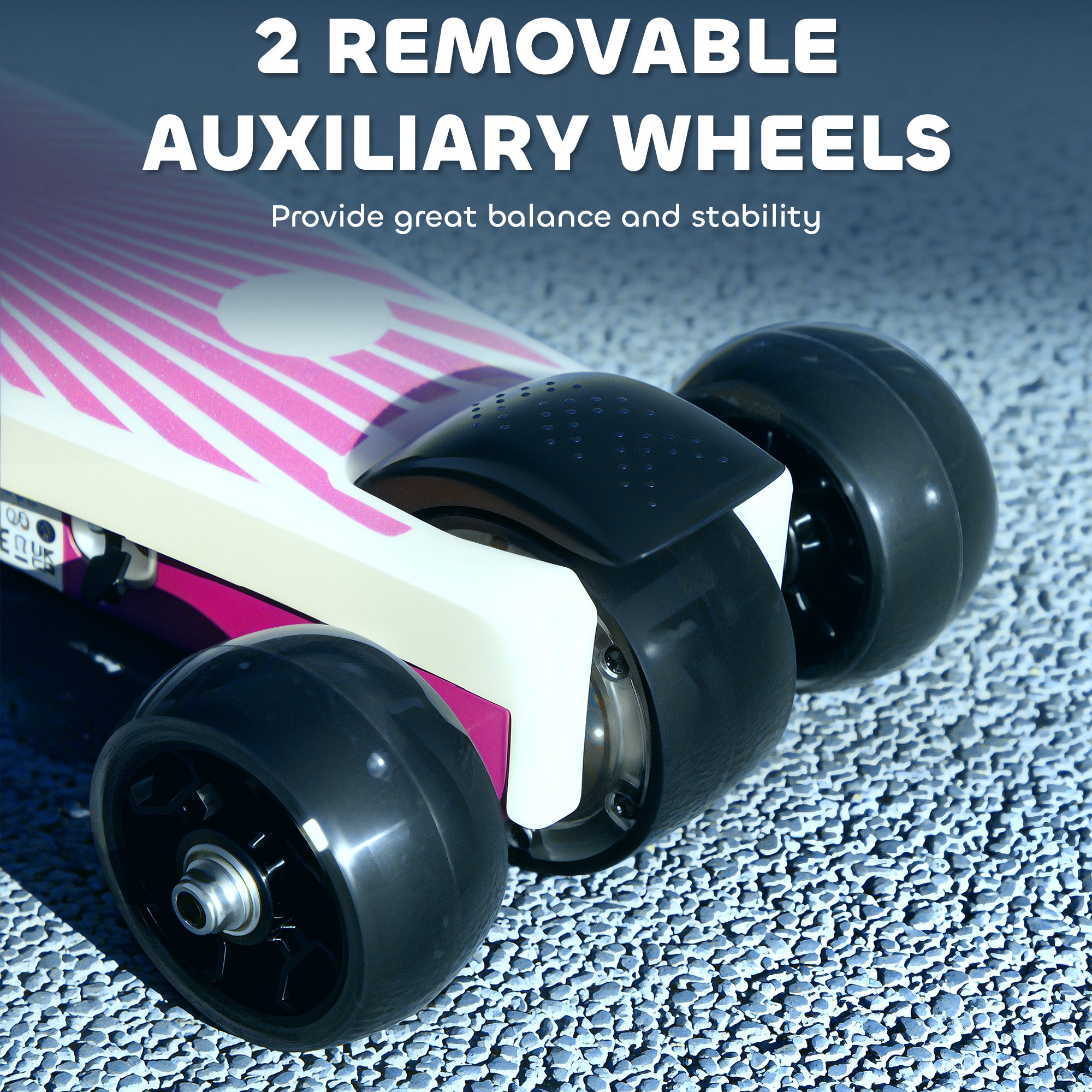 AIYAPLAY Electric Scooter for Kids Aged 4-7 Years, with Flashing LED Lights, Rear Auxiliary Wheels, Purple
