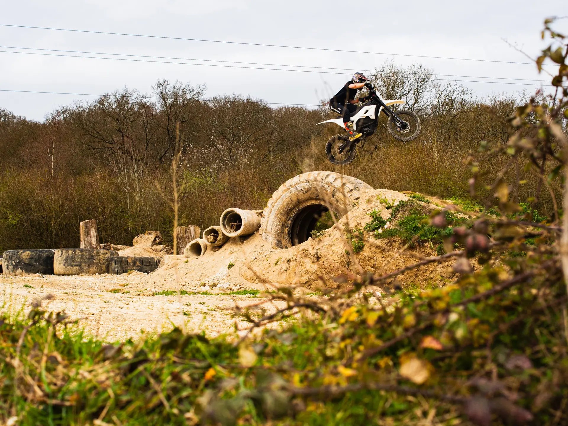 Stomp Haywire 2026 Electric Dirt Bike - Action riding photo