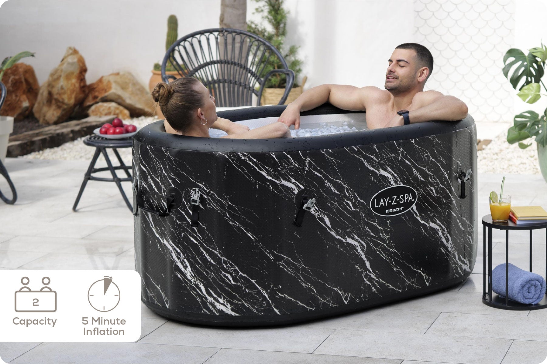 Lay-Z-Spa Glacial Dip Pro 2 person cold plunge setup