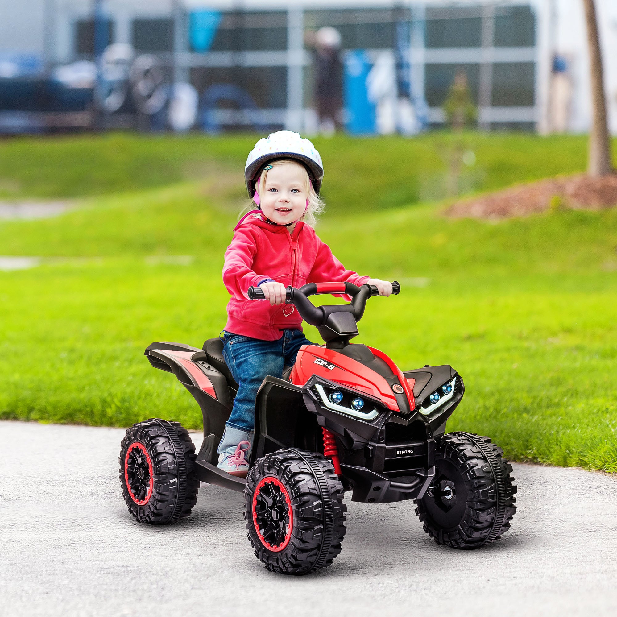 HOMCOM 12V Kids Electric Quad Bike - Red