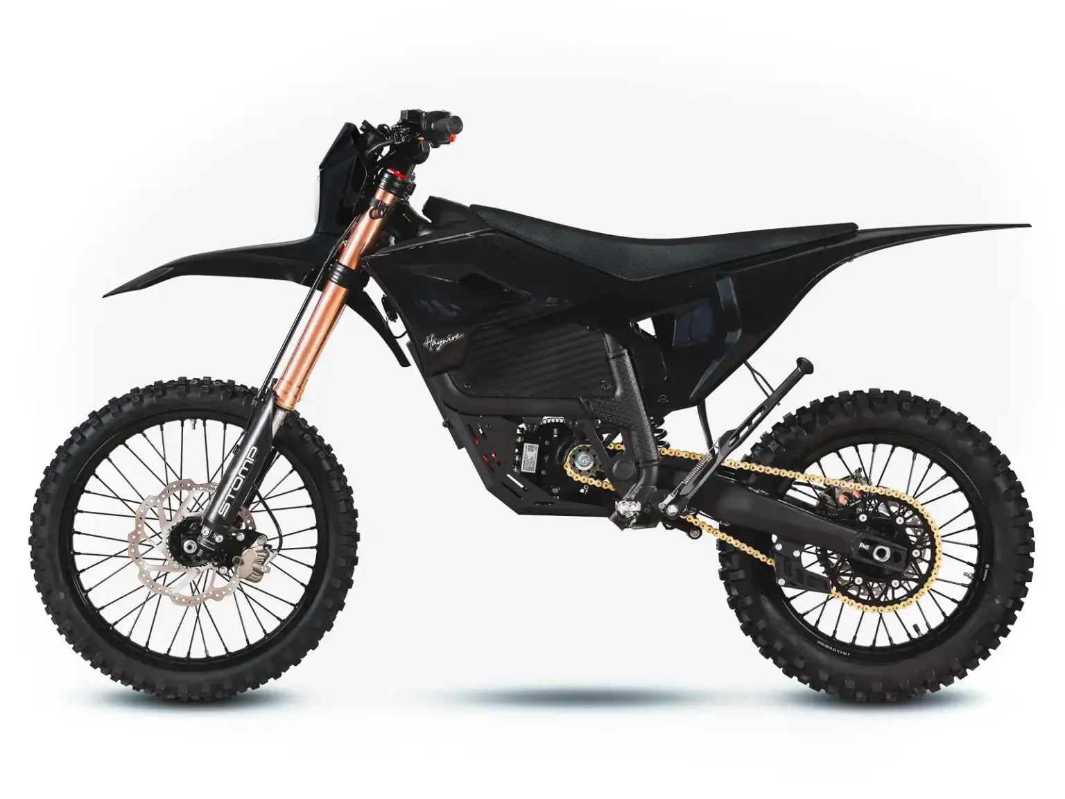 Stomp Haywire 2026 Electric Dirt Bike - Black side view