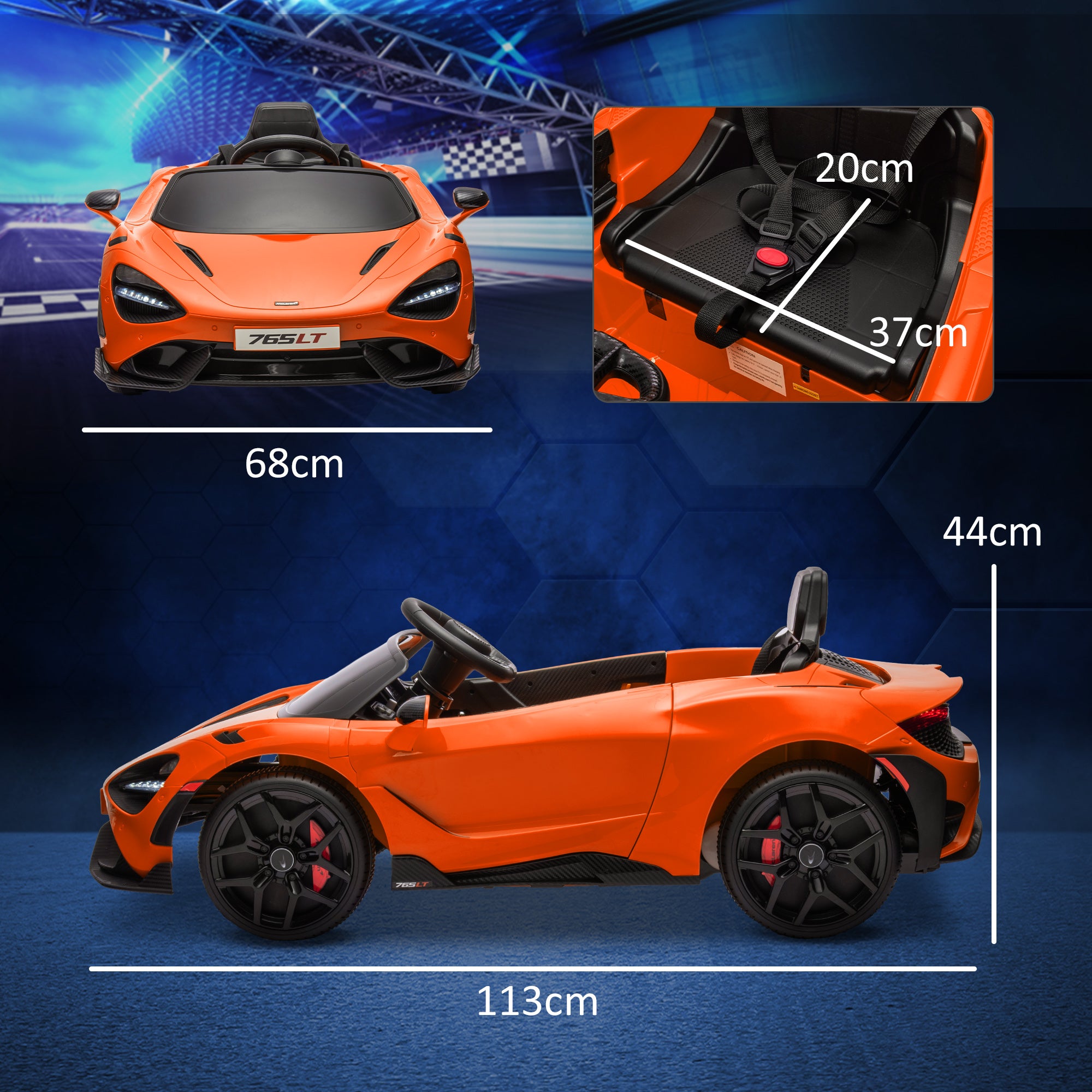 AIYAPLAY McLaren 765LT 12V Kids Ride-On Car