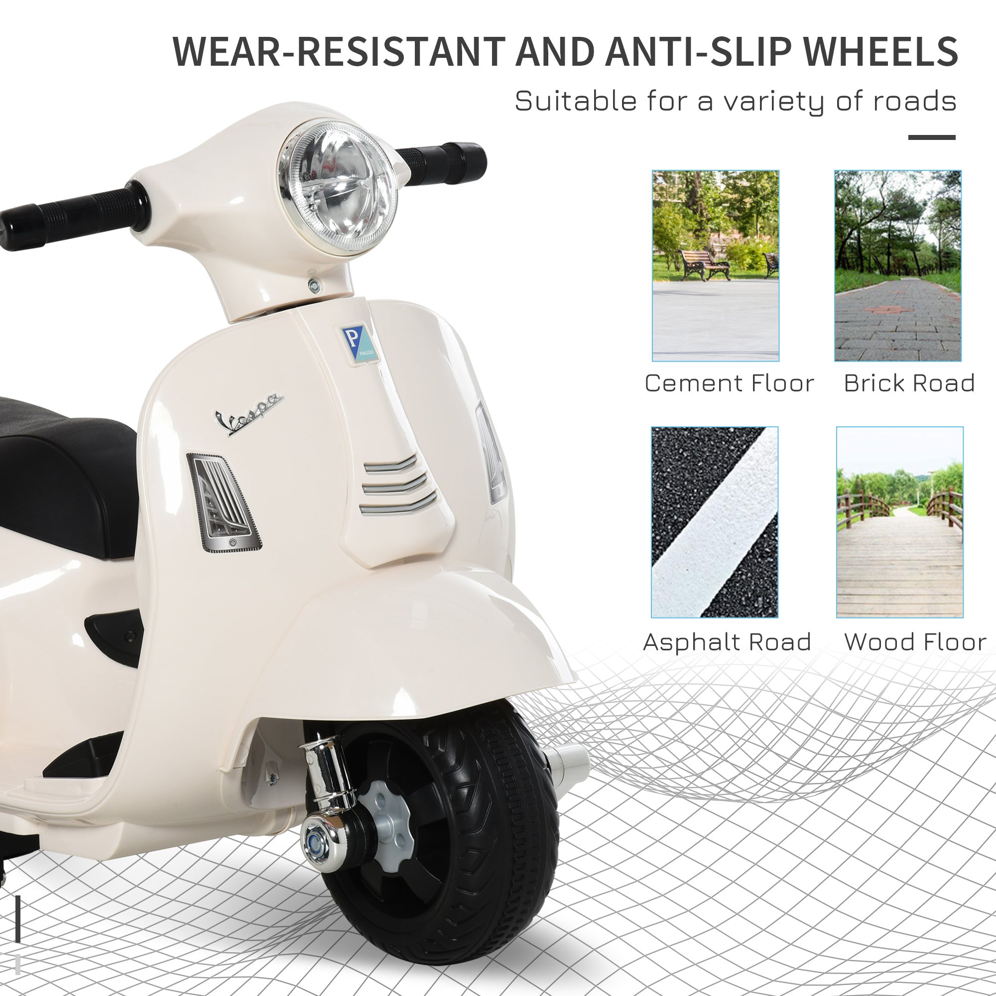 HOMCOM Vespa 6V Kids Electric Motorbike