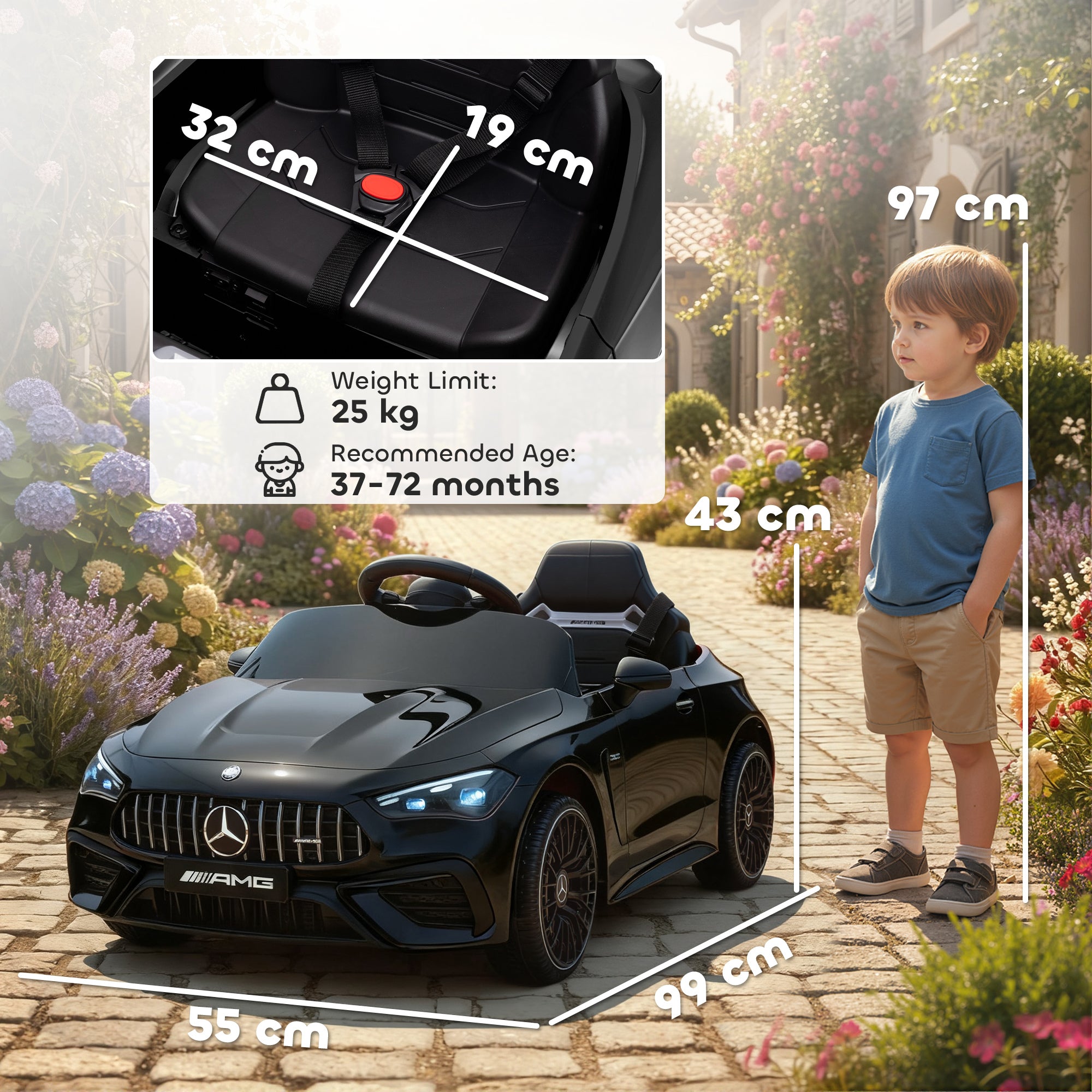 AIYAPLAY Mercedes-AMG 12V Kids Electric Ride-On Car