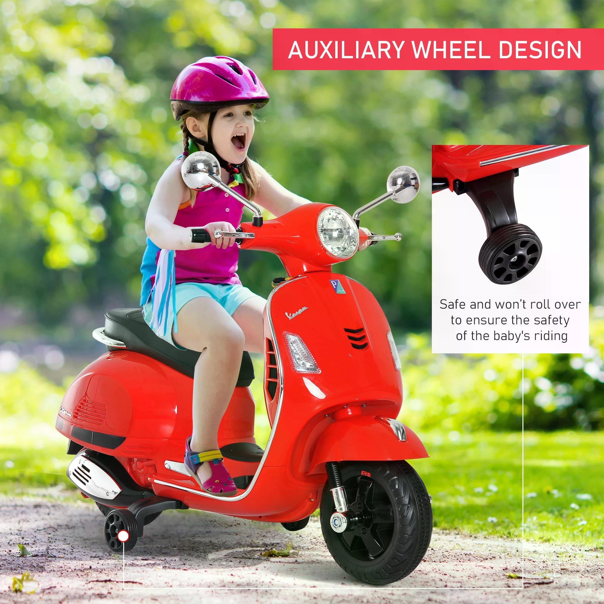 HOMCOM 6V Kids Ride-On Motorbike - Red