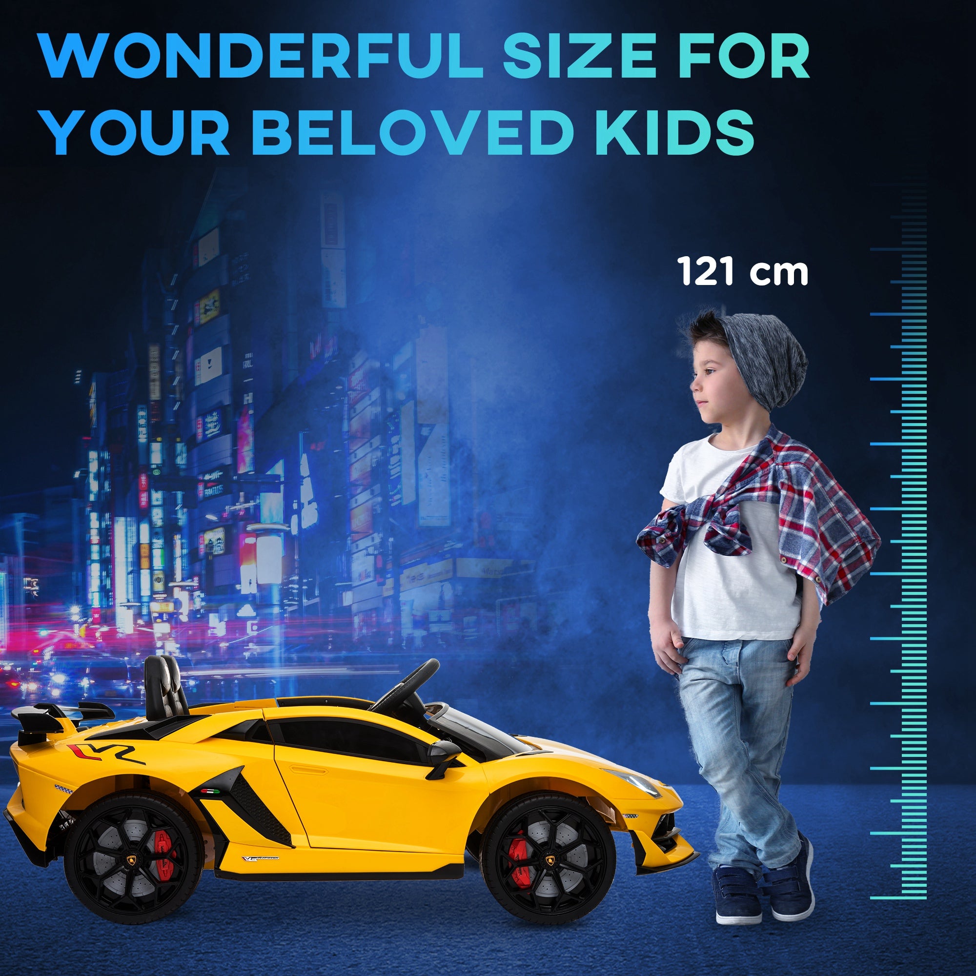 HOMCOM Lamborghini Aventador 12V Kids Ride-On Car