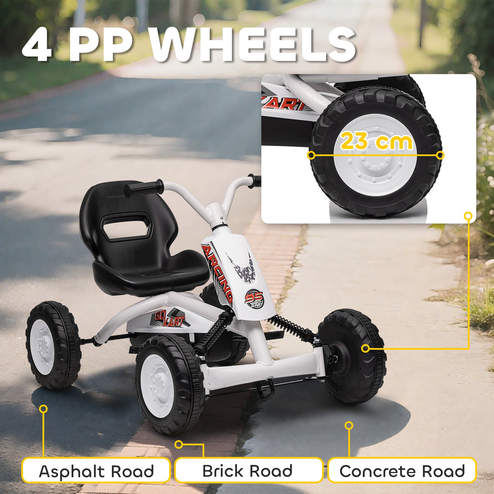 AIYAPLAY Kids Pedal Go Kart Steel Frame