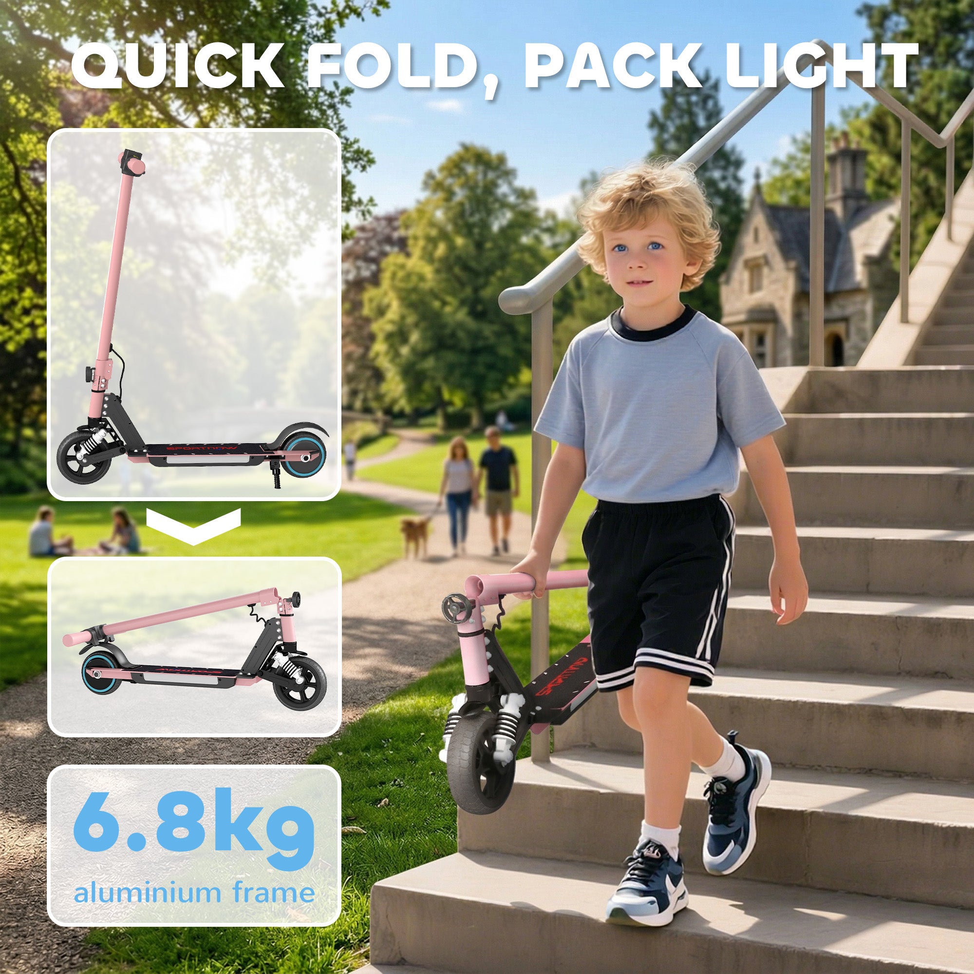 SPORTNOW Kids Electric Scooter with Suspension
