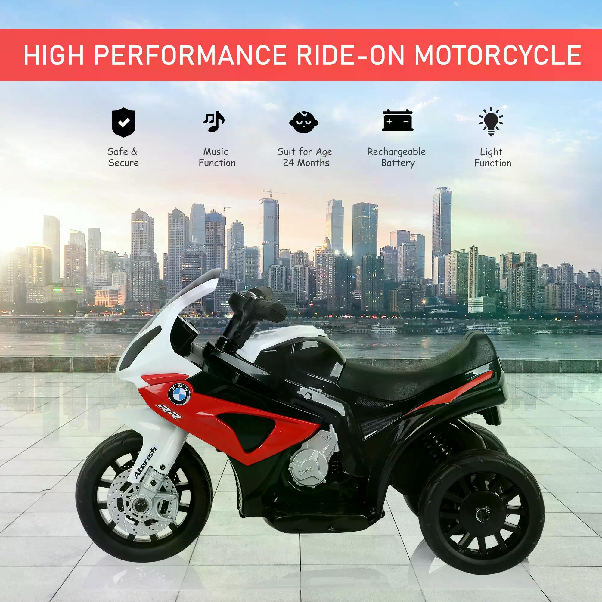 HOMCOM BMW 6V Kids Electric Motorbike - Red