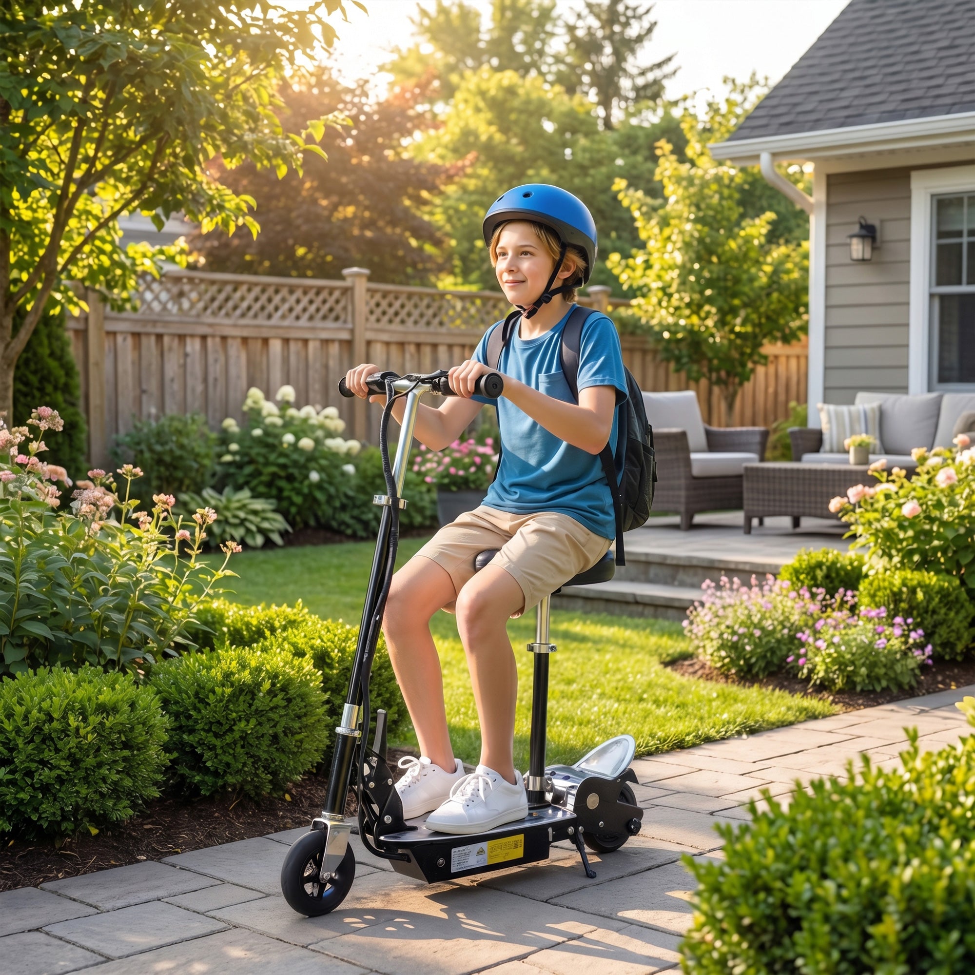 HOMCOM Kids Electric Scooter with Seat
