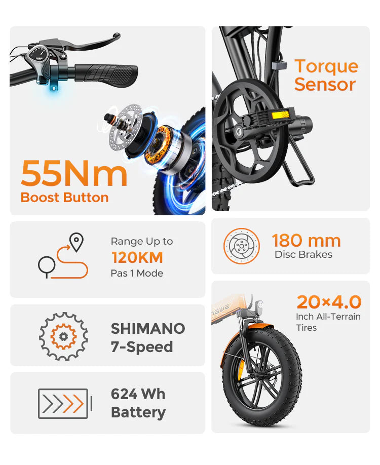 ENGWE EP-2 Boost Folding Electric Bike 250W 48V 13Ah 20