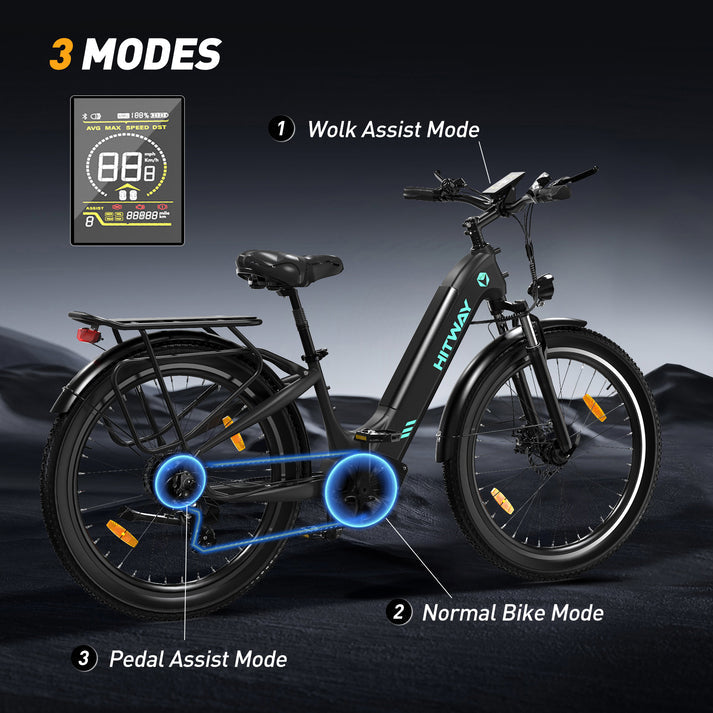 HITWAY BK16 26” Electric Bike 250W 48V 18Ah 15