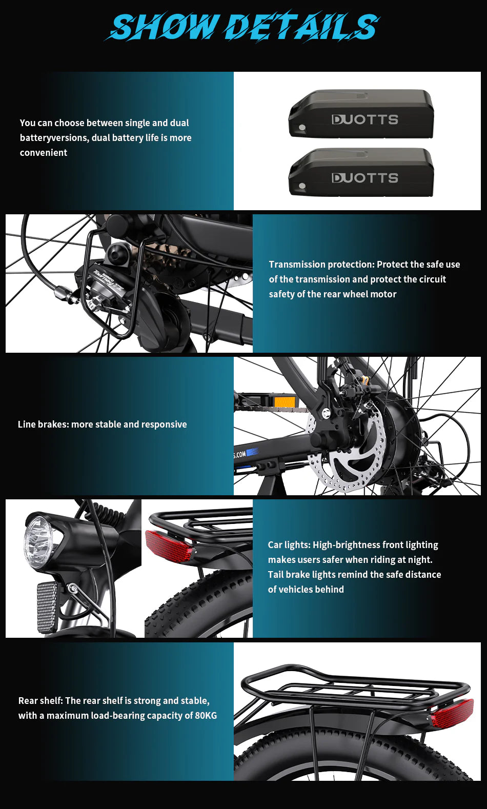 DUOTTS C29 29” Electric Mountain Bike 48V 15AH 20