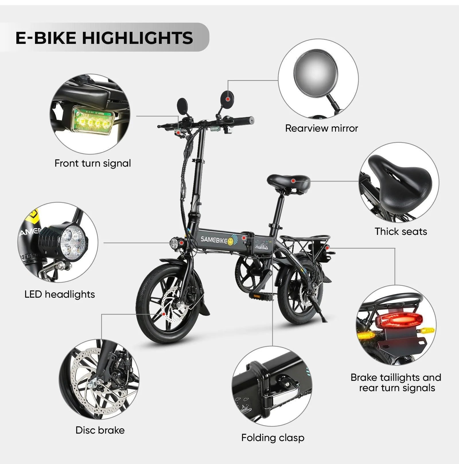 Samebike YINYU14 14” Electric Bike 36V 7.8A 20