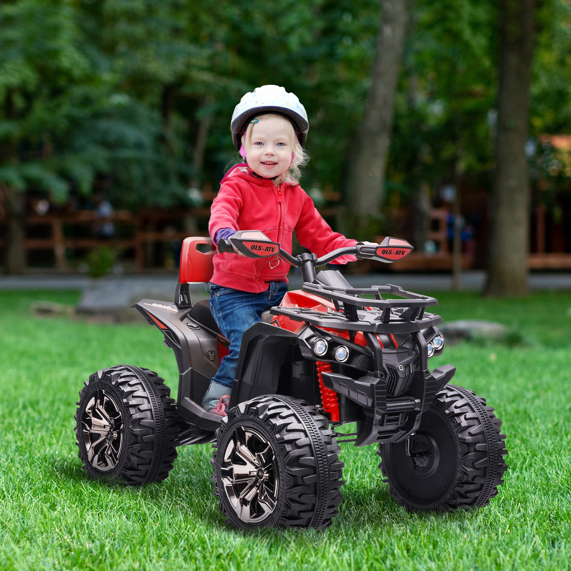 HOMCOM 12V Kids Electric Quad Bike - Red