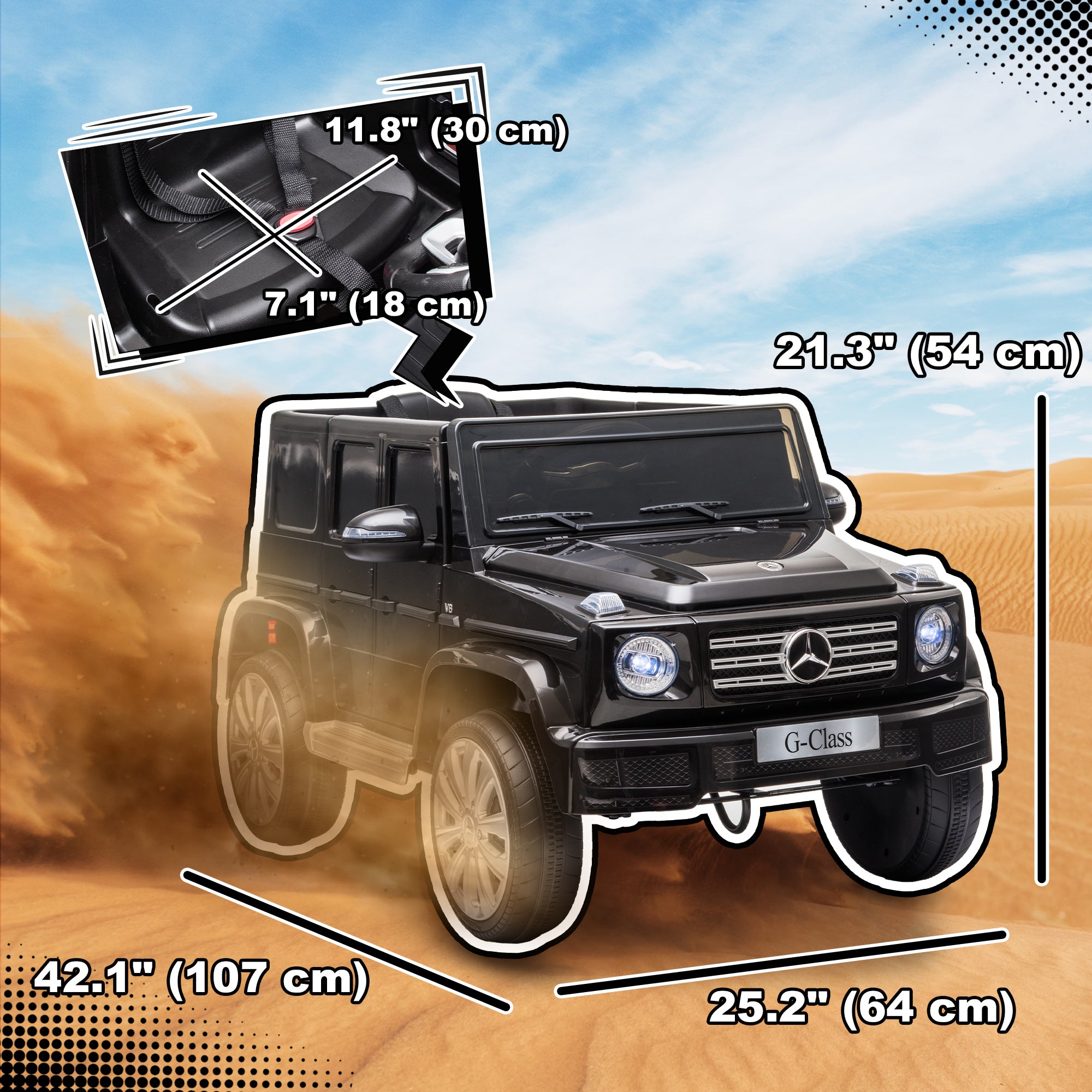 HOMCOM Mercedes-Benz G500 12V Kids Ride-On Car - Black