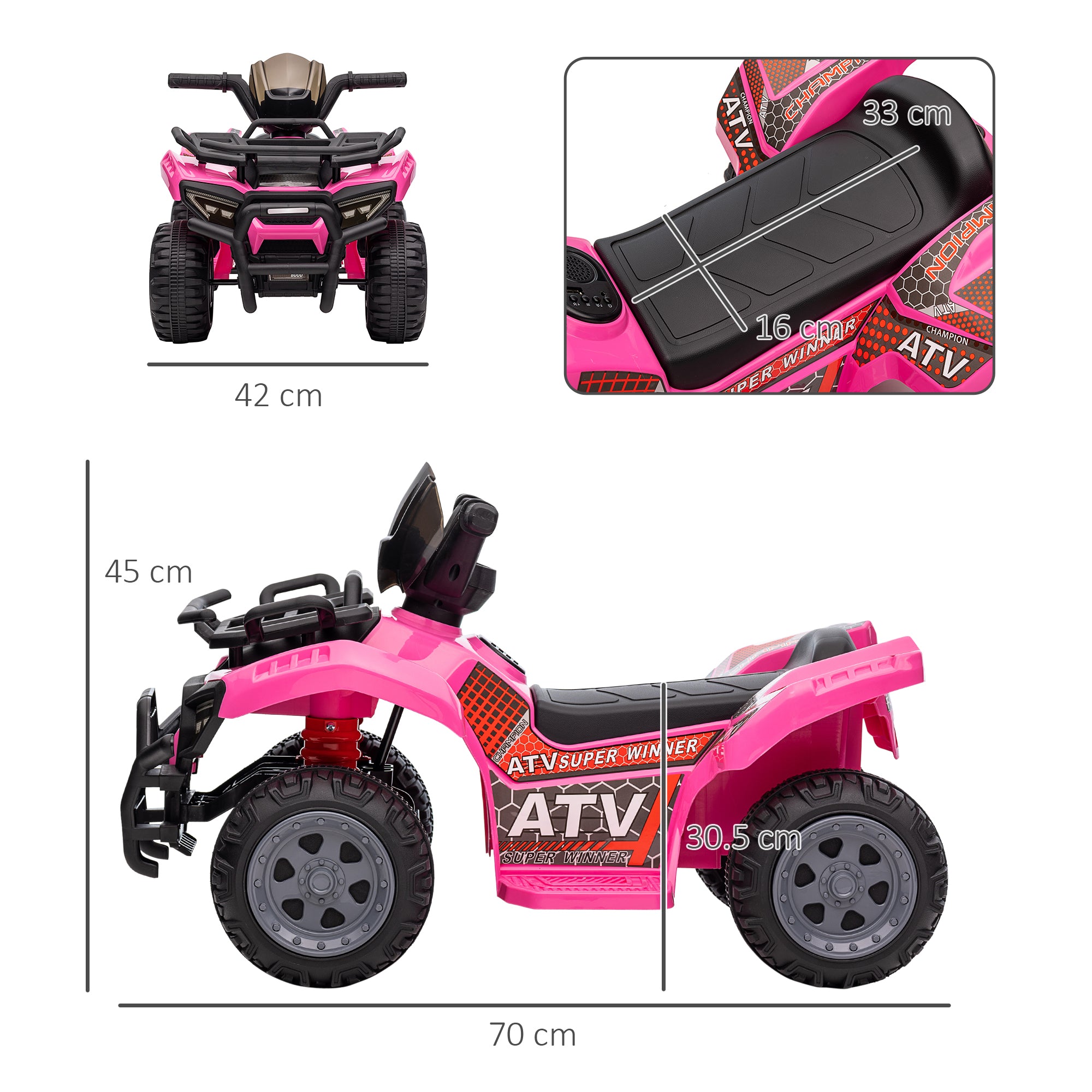 HOMCOM 6V Toddler Electric Quad Bike - Green
