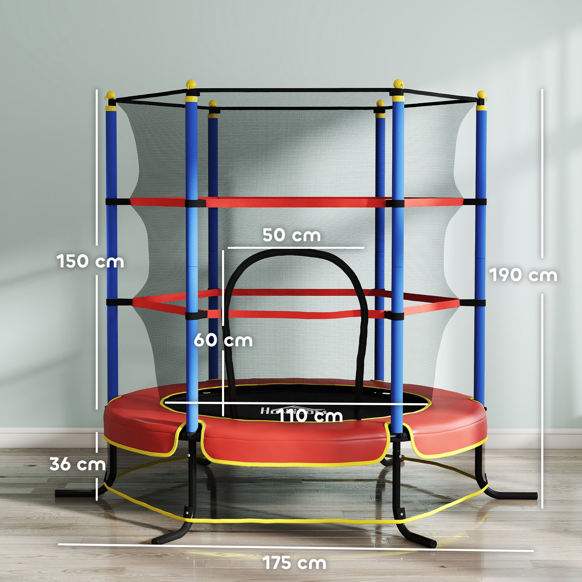 HOMCOM Kids Trampoline Safety Net
