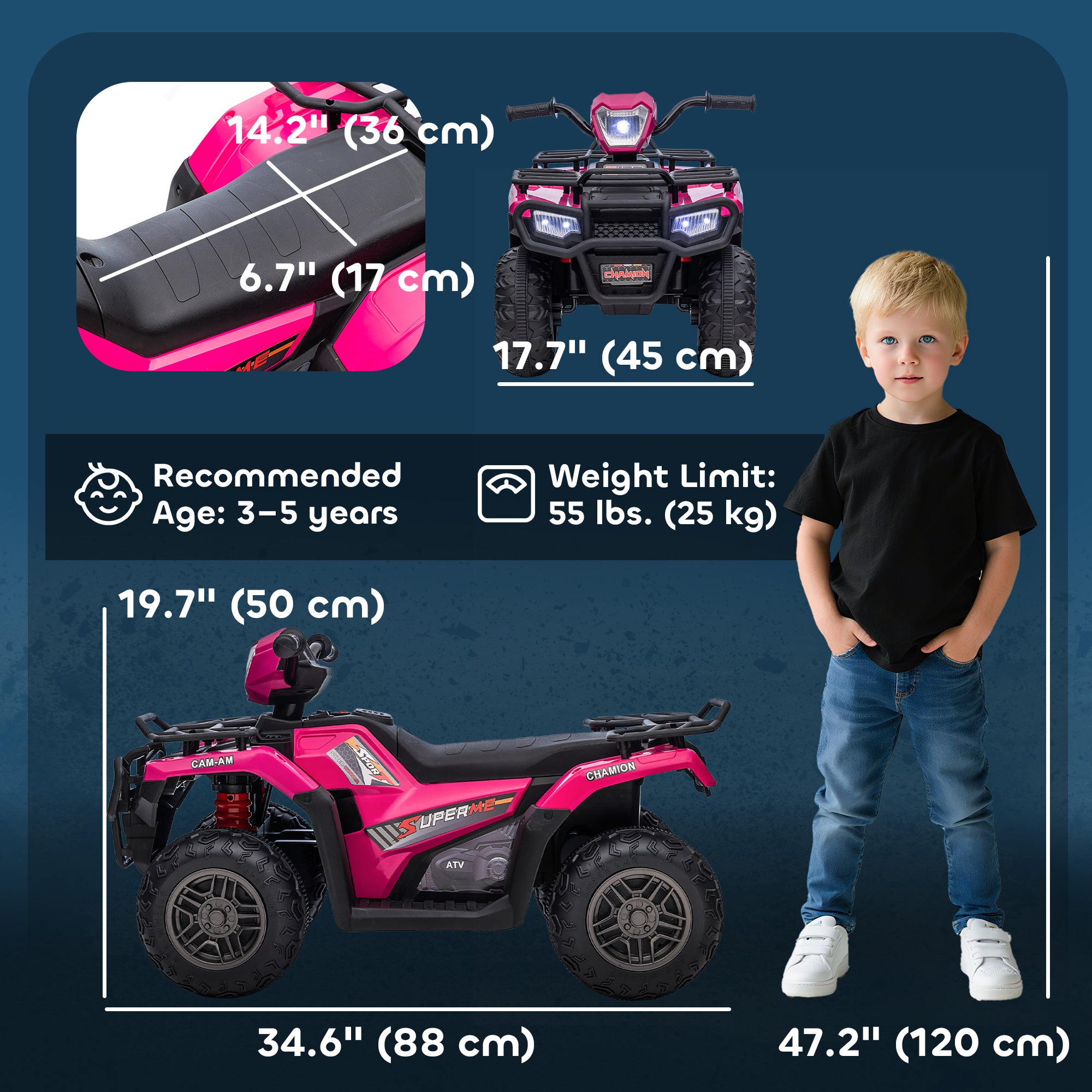 HOMCOM 12V Kids Electric Quad Bike - Green