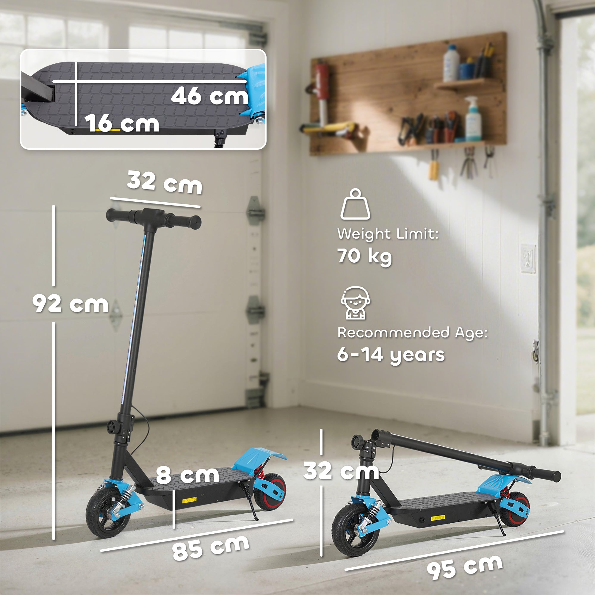 AIYAPLAY Kids Electric Scooter with LCD Display