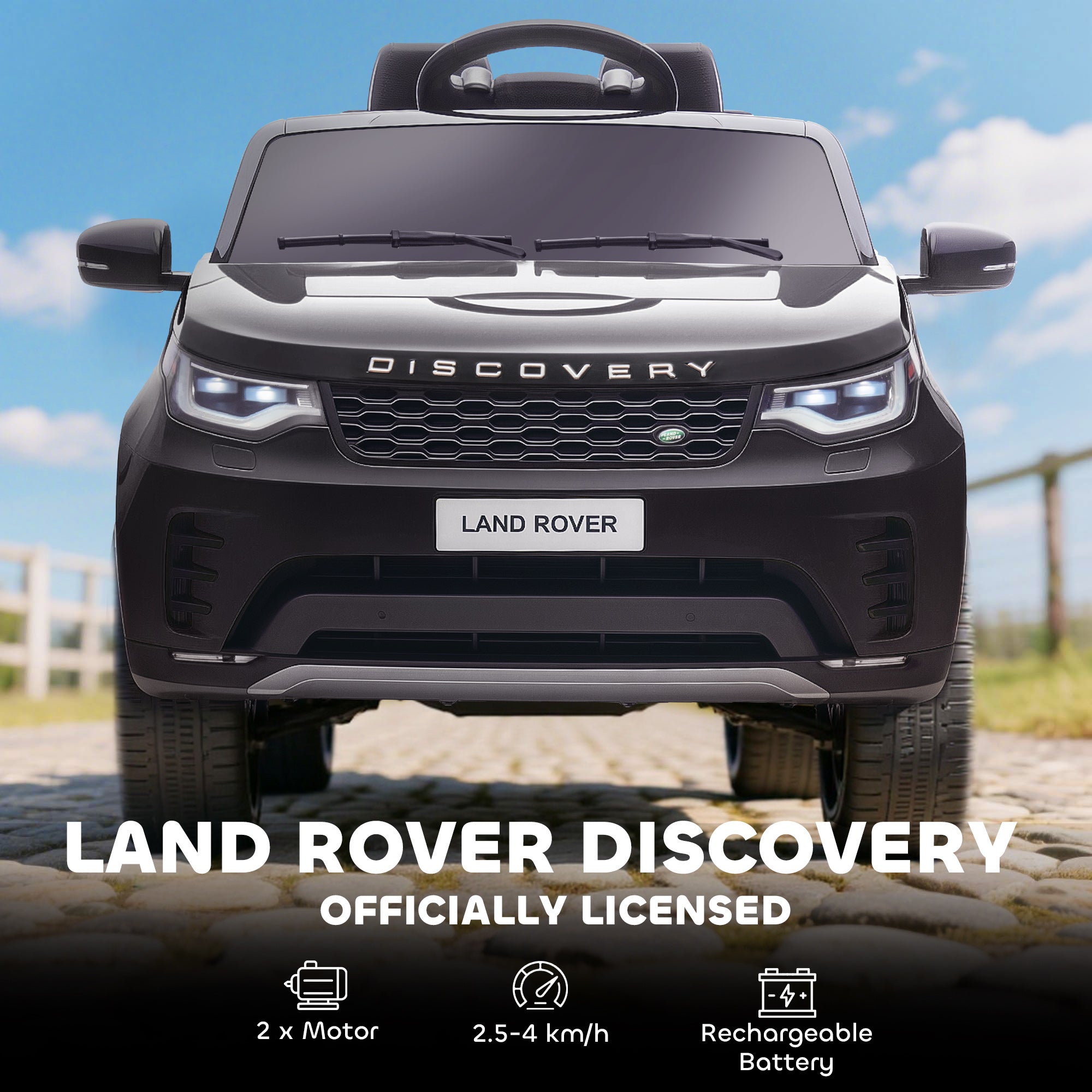 AIYAPLAY Land Rover Discovery 12V Kids Ride-On Car - Black