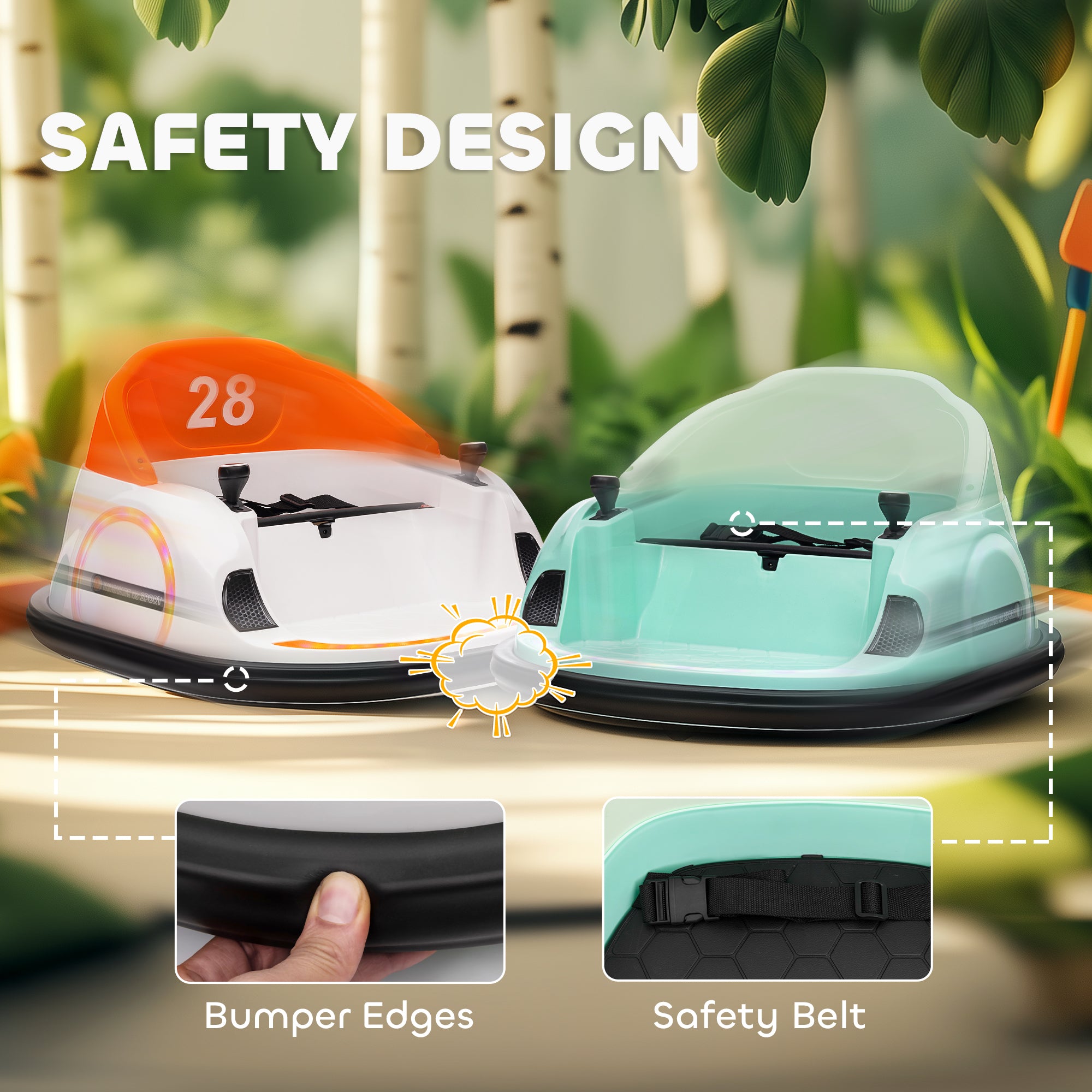 AIYAPLAY 12V Kids 360° Bumper Car with Remote