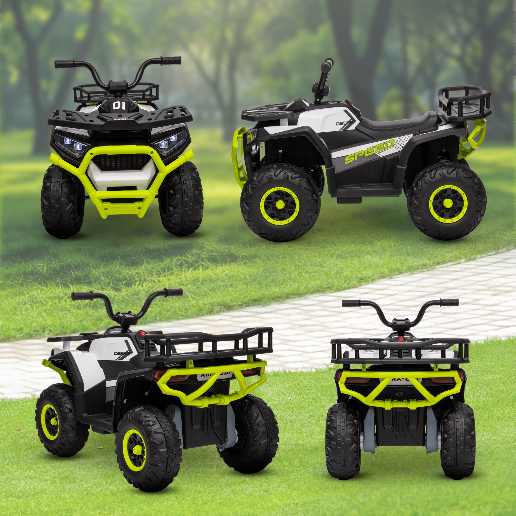 AIYAPLAY 12V Kids Electric Quad Bike - Green