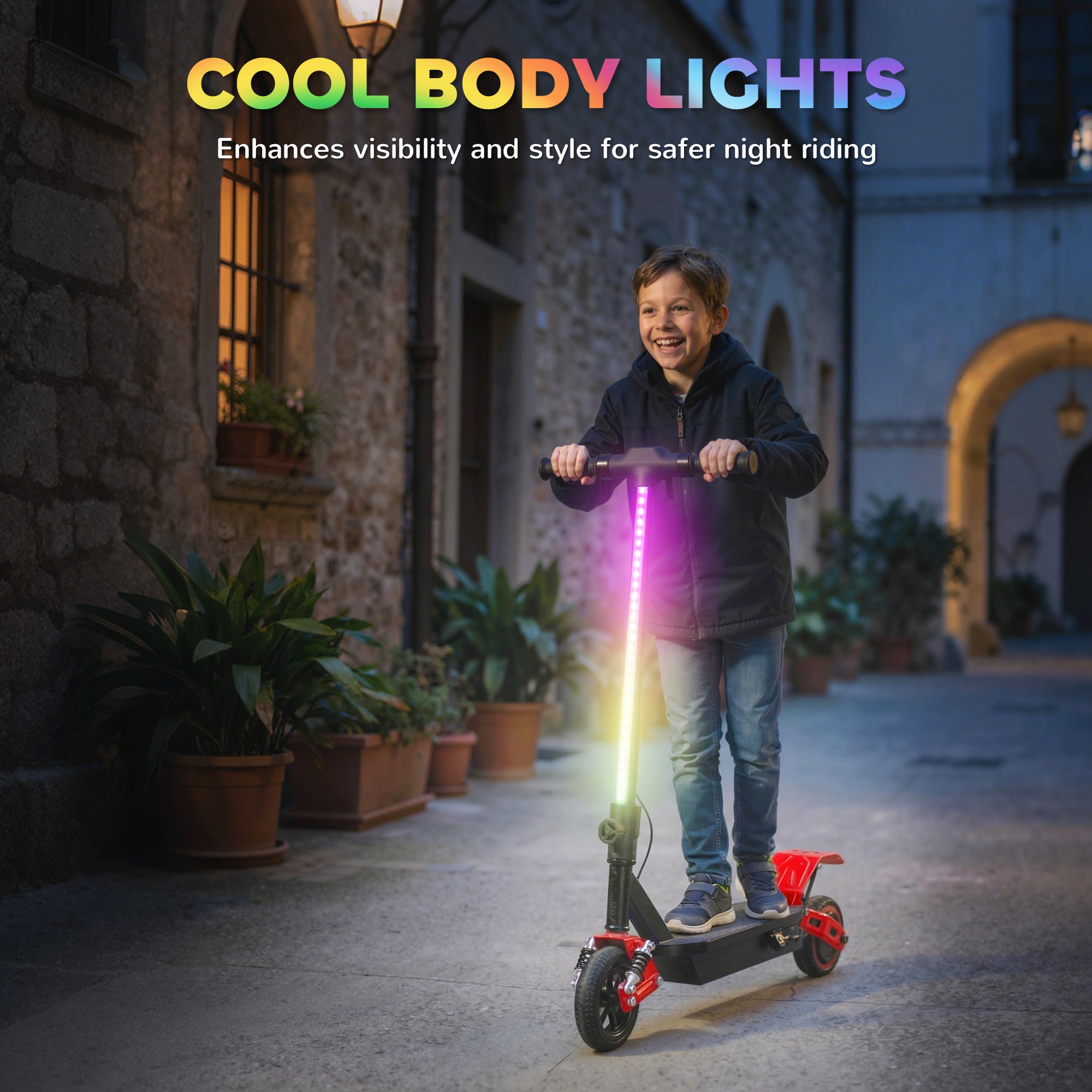 AIYAPLAY Kids Electric Scooter with LCD Display
