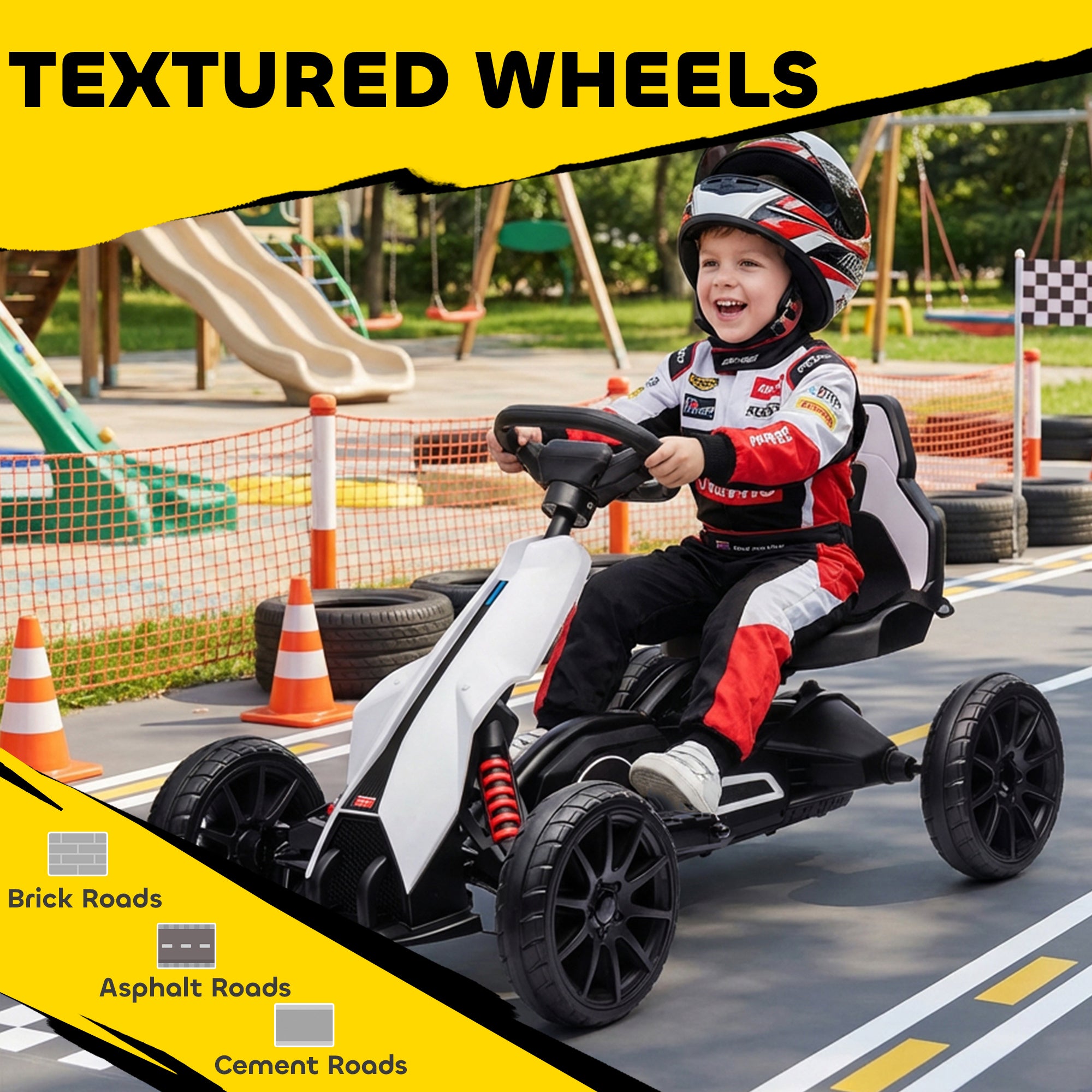 HOMCOM 12V Kids Electric Go-Kart - Pink